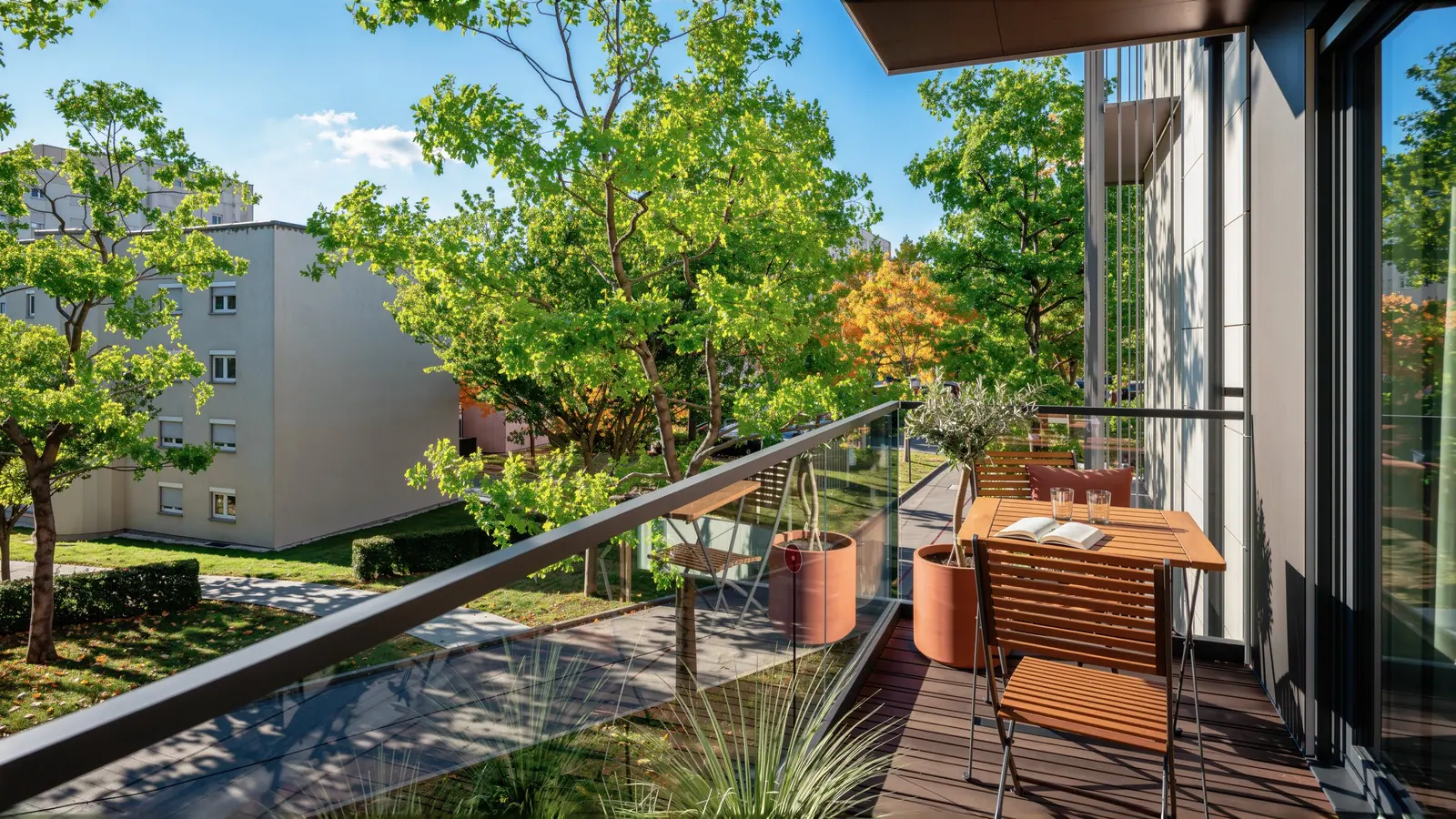 Visualisierung: Balkon der Musterwohnung