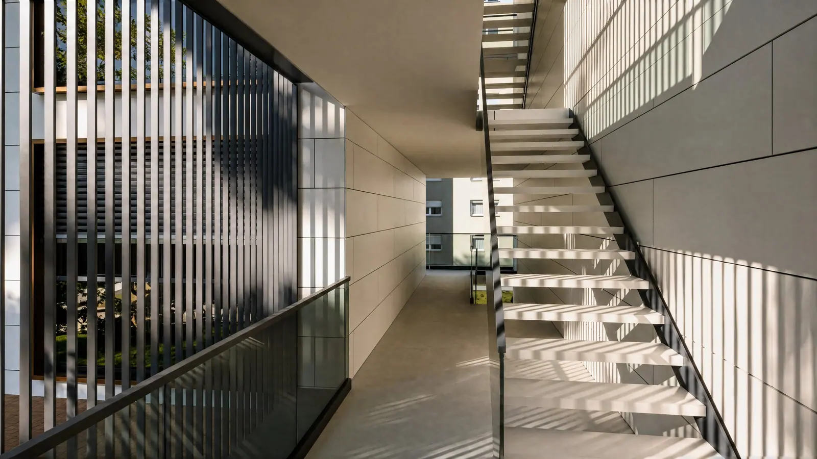Visualisierung: Treppenhaus im Riegel